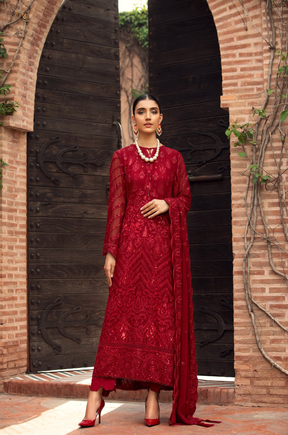 FARASHA | CHIFFON | CRIMSON
